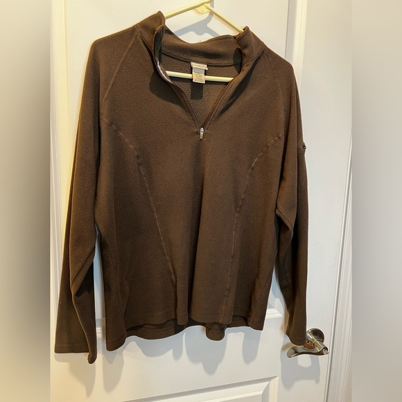 LL Bean Women’s Brown Quarter Zip Up Pullover Size XL - Picture 7 of 10